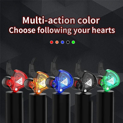 Mandotos QKZ AK6 HiFi wired earphones with copper driver and built-in microphone, in-ear design for high-quality audio.