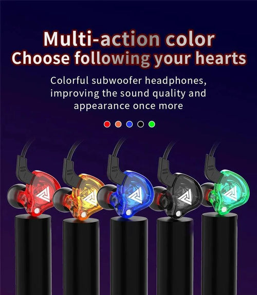 Mandotos QKZ AK6 HiFi wired earphones with copper driver and built-in microphone for clear audio and hands-free calls.