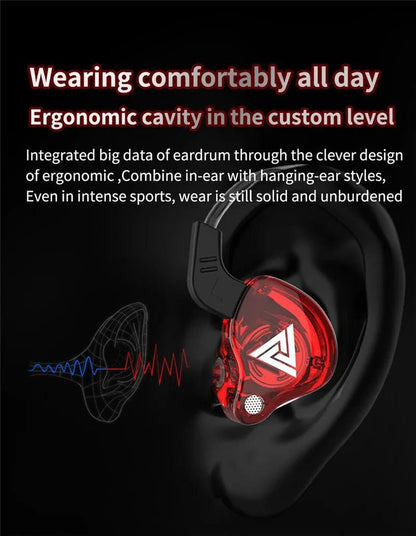 Mandotos QKZ AK6 HiFi wired earphones with copper driver and built-in microphone for clear sound and hands-free calls.