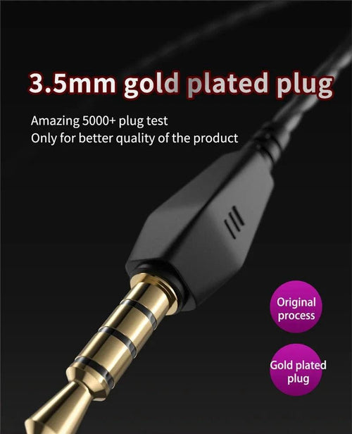 Mandotos QKZ AK6 HiFi wired earphones with copper driver and built-in microphone, in-ear design for high-quality sound.