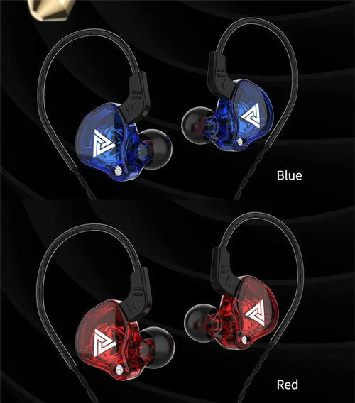 Mandotos QKZ AK6 HiFi wired earphones with copper driver and built-in microphone, shown with black earbuds and inline control.