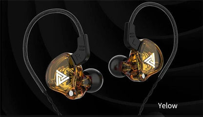 Mandotos QKZ AK6 HiFi wired earphones with copper driver and built-in microphone, in-ear design for high-quality sound.