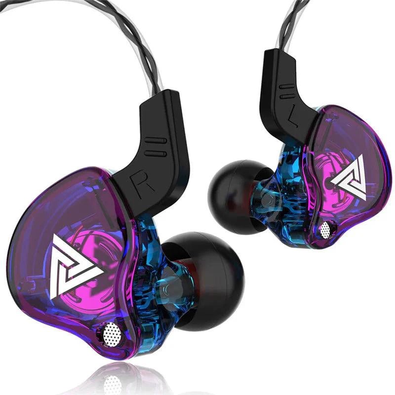 Mandotos QKZ AK6 HiFi wired earphones with copper driver and built-in microphone, in-ear design for high-quality sound.