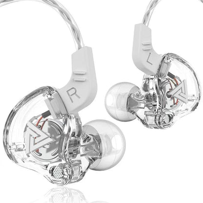 Mandotos QKZ AK6 HiFi wired earphones with copper driver and built-in microphone, in-ear design for high-quality sound.