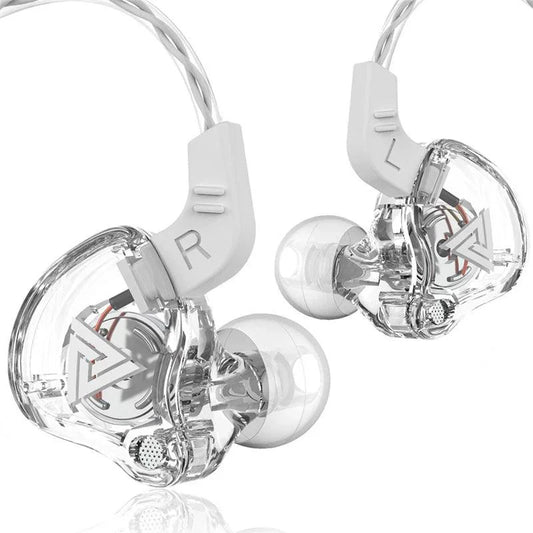 Mandotos QKZ AK6 HiFi wired earphones with copper driver and built-in microphone, in-ear design for high-quality sound.