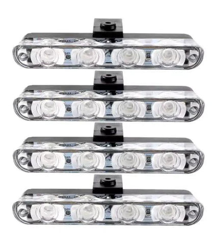 Mandotos Quad-Mode 16LED Auto Light showing bright LED lights and versatile mounting options for vehicle safety.