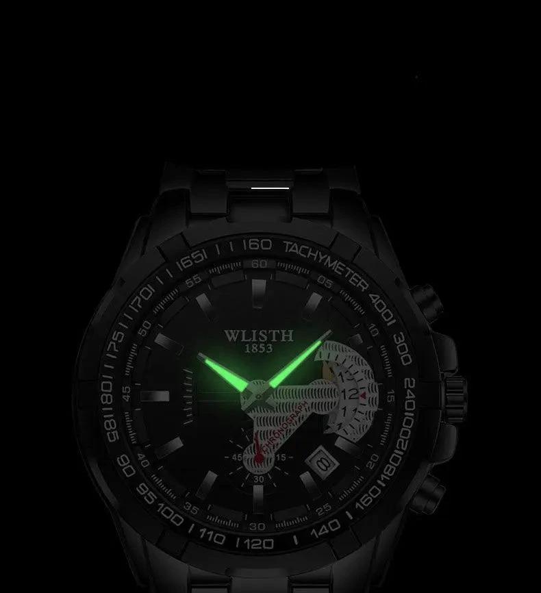 Mandotos men's quartz waterproof sports watch with a sleek wristwatch design, suitable for active and casual wear.