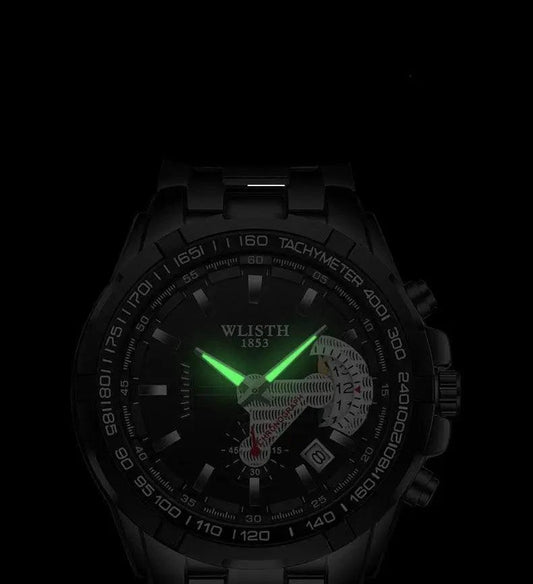 Mandotos men's quartz waterproof sports watch with a sleek wristwatch design, suitable for active and casual wear.