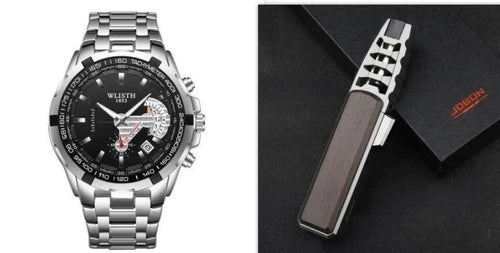 Mandotos men's quartz waterproof sports watch with a sleek wristwatch design, suitable for active and everyday wear.