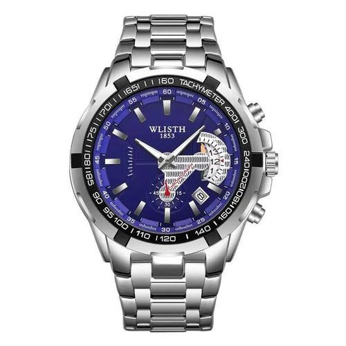 Mandotos men's quartz wristwatch with waterproof and sports features, showcasing a sleek design and durable build.
