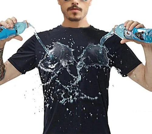 Mandotos quick-drying waterproof anti-fouling couple T-shirt with half sleeves and bottoming design, suitable for outdoor activities.
