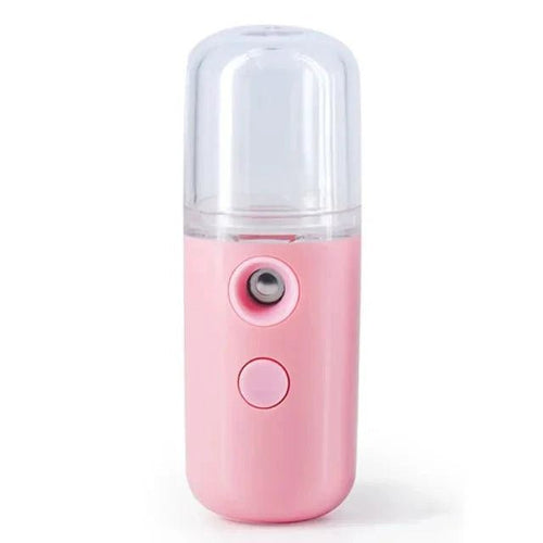Mandotos RadiantGlow Nano Mist Facial Sprayer showing a sleek handheld ultrasonic beauty device for hydrating skin.