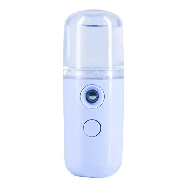 Mandotos RadiantGlow Nano Mist facial sprayer showing a sleek handheld ultrasonic beauty device for skin hydration.