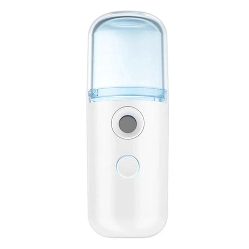 Mandotos RadiantGlow Nano Mist facial sprayer showing a sleek handheld ultrasonic beauty device for skin hydration and flawless skin.