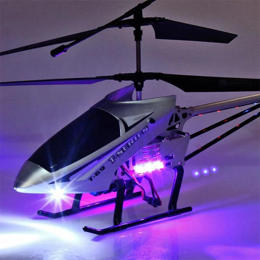 Mandotos RC helicopter, 80cm remote control aircraft with 3.5 channel for kids, featuring colorful design and rotating blades.