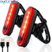 Mandotos rear bike tail light with red ultra-bright LED, USB rechargeable, easy to install for cycling safety on bicycle.