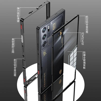Mandotos RedMagic 9S Pro transparent acrylic case with sleek metal frame for ultimate protection and stylish look.