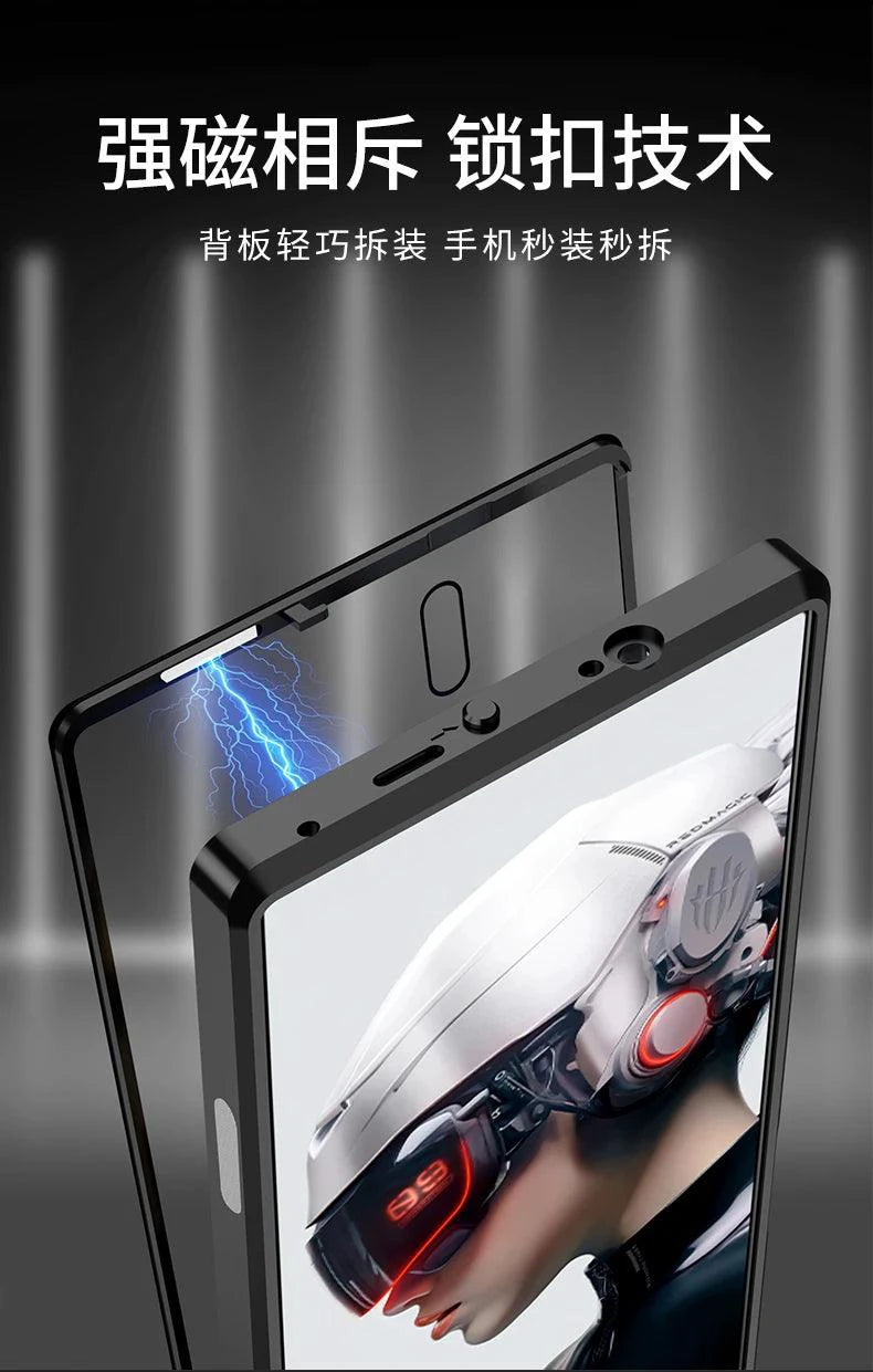 Mandotos RedMagic 9S Pro transparent acrylic case with sleek metal frame for ultimate protection and a modern look.