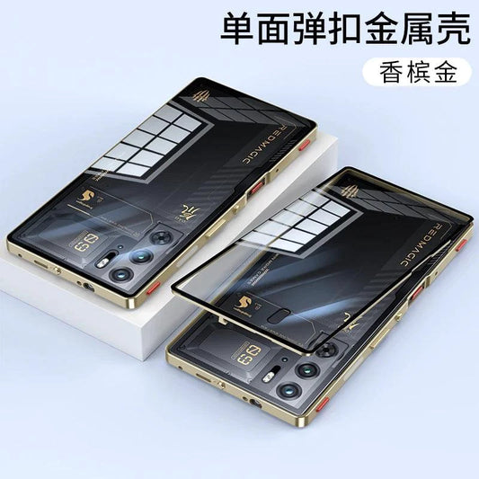 Mandotos RedMagic 9S Pro transparent acrylic case with sleek metal frame for ultimate protection and stylish look.