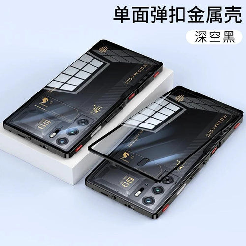 Mandotos RedMagic 9S Pro transparent acrylic case with sleek metal frame for ultimate protection and a modern look.
