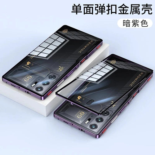 Mandotos RedMagic 9S Pro transparent acrylic case with sleek metal frame and durable protection for gaming smartphone.