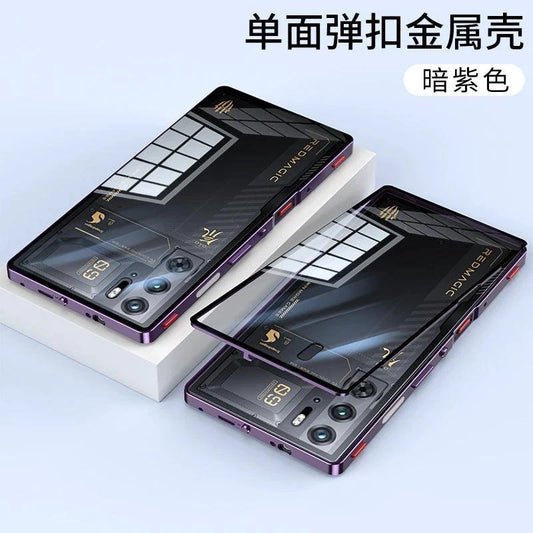 Mandotos RedMagic 9S Pro transparent acrylic case with sleek metal frame and durable protection for gaming smartphone.