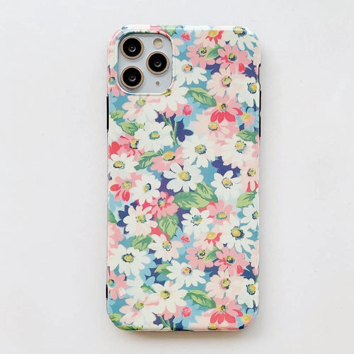 Mandotos Retro Daisy Phone Case with colorful daisy floral design for iPhone or smartphone protection.