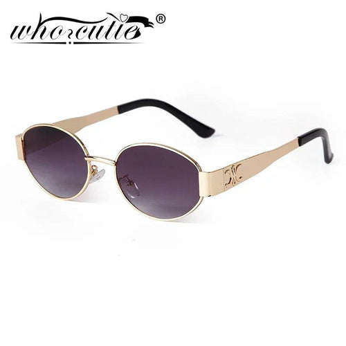 Mandotos retro metal frame pilot oval sunglasses with green lenses for women and men, vintage 90s style with UV protection.