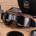 Mandotos retro windproof motorcycle glasses with clear lenses and black frame, designed for style and protection on the open road.