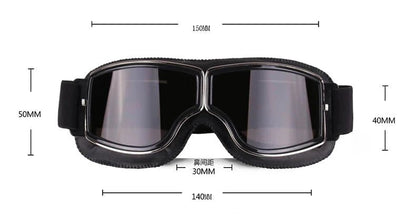 Mandotos retro windproof motorcycle glasses with tinted lenses, designed for stylish protection while riding.