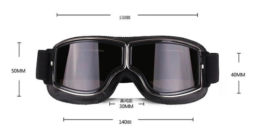 Mandotos retro windproof motorcycle glasses with tinted lenses, designed for stylish protection while riding.
