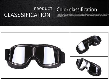 Mandotos retro windproof motorcycle glasses with tinted lenses, designed for stylish riding and wind protection on the open road.