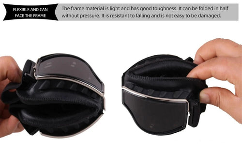 Mandotos retro windproof motorcycle glasses with tinted lenses and sturdy frame, perfect for riding in style and wind protection.
