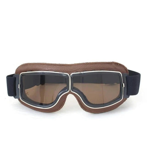 Mandotos retro windproof motorcycle glasses with clear lenses, stylish design, and durable frame for open-road riding protection.