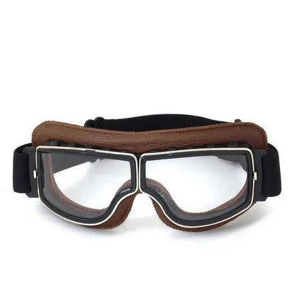 Mandotos retro windproof motorcycle glasses with tinted lenses, designed for open-road riding and stylish protection.