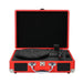 Mandotos RetroSound portable turntable with built-in speakers, vintage design, and tonearm for vinyl record playback.