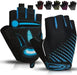Mandotos RideGuard half finger cycling gloves with padded palms and breathable fabric for comfortable biking.