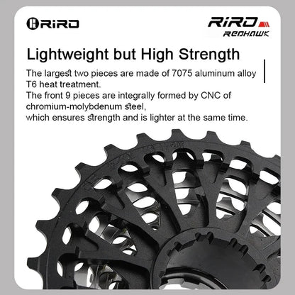 Mandotos RIRO ultra-light hollow freewheel for bicycles, showcasing its sleek design and lightweight construction.