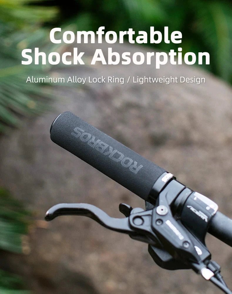 Mandotos ROCKBROS cycling grips with ergonomic design for enhanced comfort and control during bike rides.