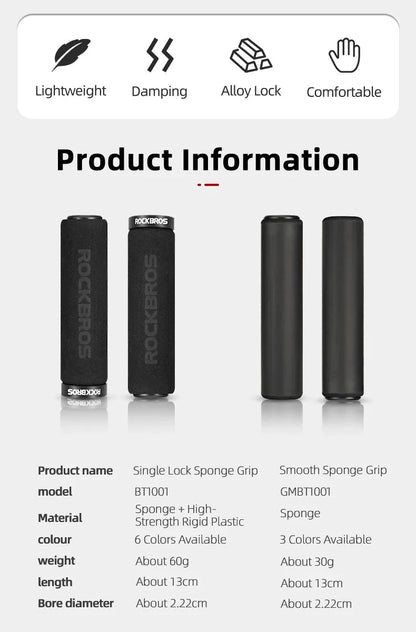 Mandotos ROCKBROS cycling grips with ergonomic design for enhanced comfort and control during bike rides.
