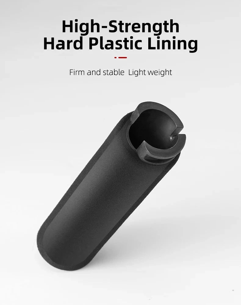 Mandotos ROCKBROS cycling grips in black with textured surface for enhanced comfort and control during bike rides.