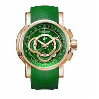 Mandotos RT men's rose gold luxury sport watch with a sleek round dial and metal bracelet on a white background.