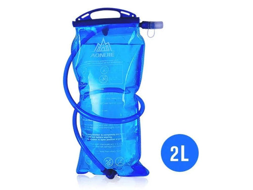 Mandotos running water bag backpack sports vest with adjustable straps and hydration bladder for outdoor running or hiking.