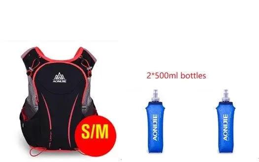 Mandotos running water bag backpack sports vest with hydration bladder and adjustable straps for outdoor activities.