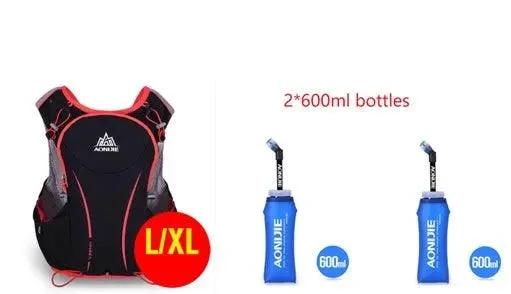 Mandotos running water bag backpack sports vest with adjustable straps and hydration bladder for outdoor running or hiking.