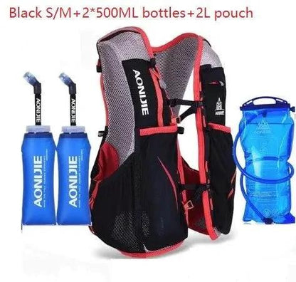 Mandotos running water bag backpack sports vest with adjustable straps and hydration reservoir for outdoor activities.