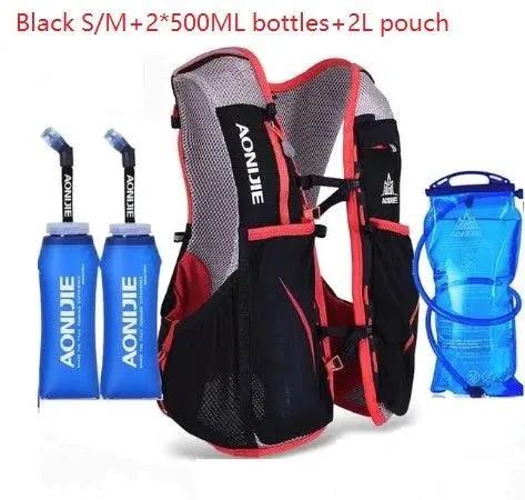 Mandotos running water bag backpack sports vest with adjustable straps and hydration reservoir for outdoor activities.