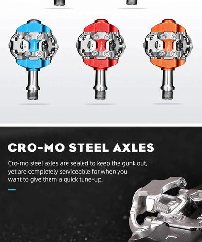 Mandotos RYET MTB clipless pedals with textured surface for secure grip and precise control during mountain biking rides.