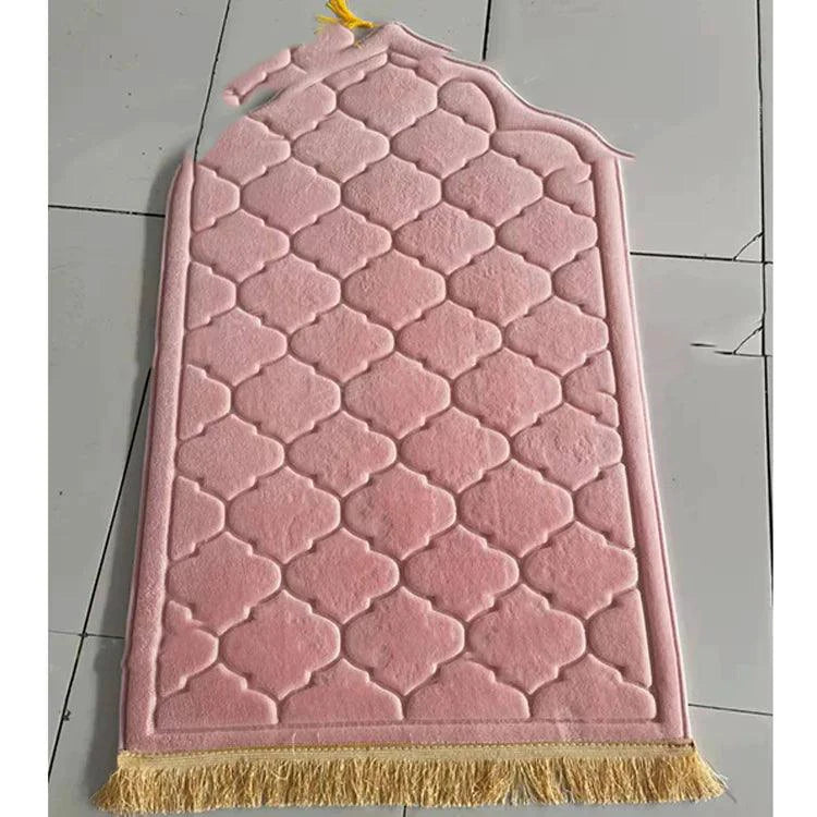 Mandotos Sacred Space prayer mat with intricate design, soft fabric, and non-slip backing for comfortable, respectful prayer sessions.