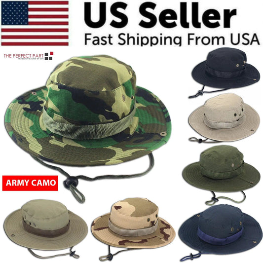 Mandotos safari camo sun hat with mesh boonie design, ideal for outdoor protection and sunshade during outdoor activities.